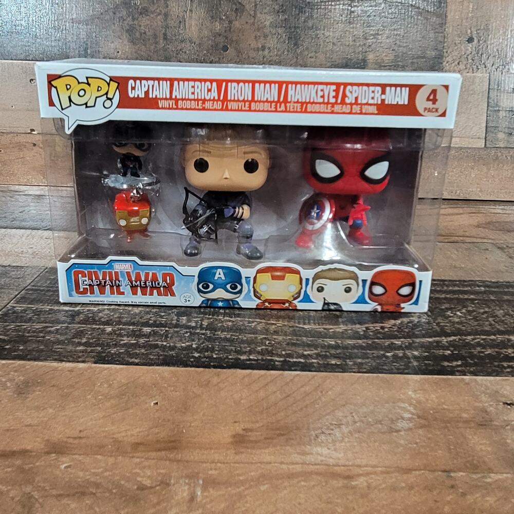 Marvel Civil War Funko Pop 4-Pack - Hawkeye, Spider-Man